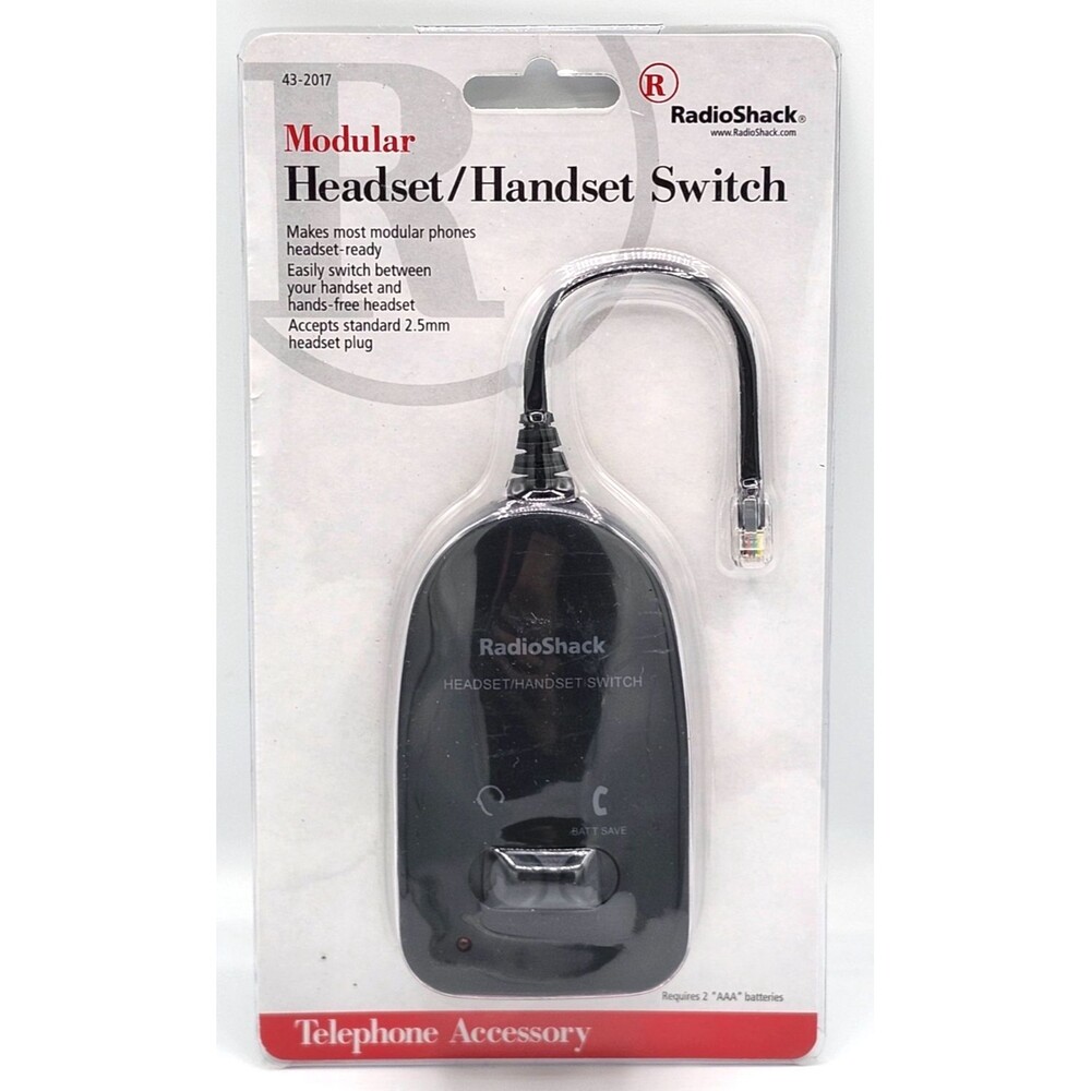 Radio Shack Modular Headset Handset Switch Telephone Accessory Model 43-2017 New